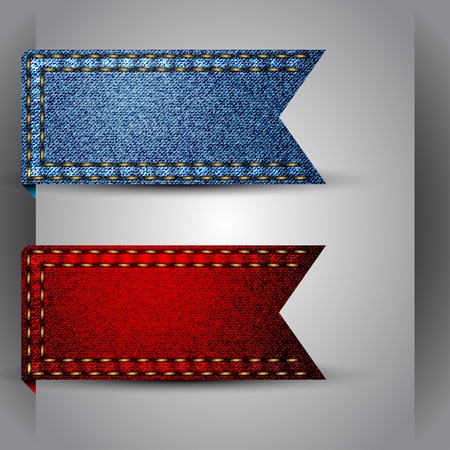 Vector made of jean fabric ribbonのイラスト素材