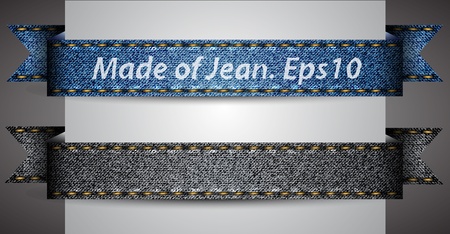 Vector made of jean fabric ribbonのイラスト素材