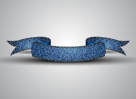 Vector made of jean fabric ribbonのイラスト素材