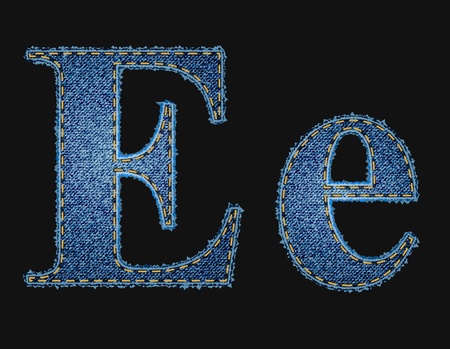 Vector jean fabric lettersのイラスト素材