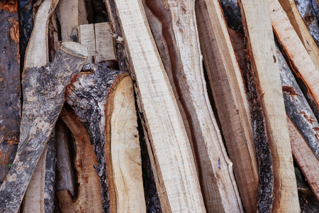 Chipped fire woods, stored in stacked in outside