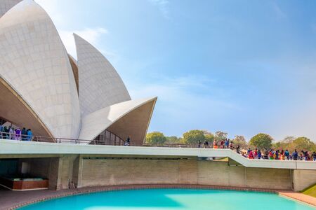 New Delhi, India - February 2019. The Lotus Temple, located in New Delhi, India, is a House of Worship completed in 1986. It serves as the Mother Temple of the Indian subcontinentのeditorial素材