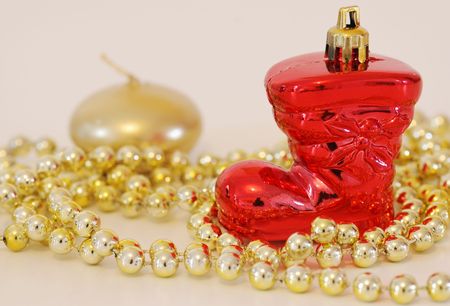 christmas decoration with pearl garlandの写真素材