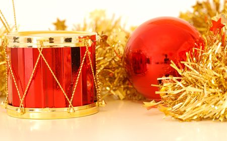 christmas decoration with golden garlandの写真素材