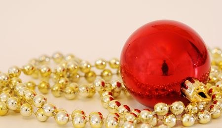 christmas decoration with pearl garlandの写真素材