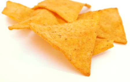 Mexican chips with white backgroundの写真素材