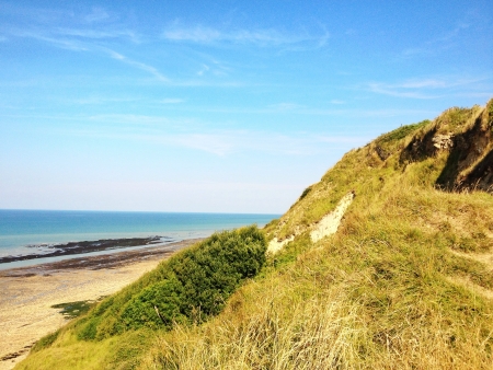 Ocean beach and natural park in Normandyの素材