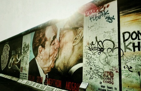 Berlin wall at East Side galleryの素材