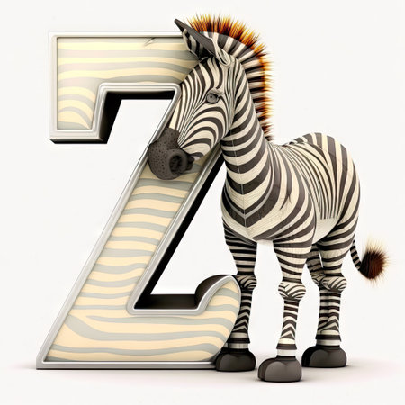 Kids alphabet. Cute cartoon penguin with blue letter P on white background. Children abc letters. AI generative.の素材