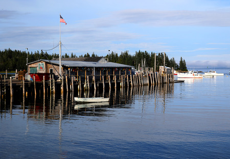 Dock with Blue Skiesの写真素材