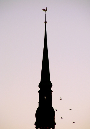 Church spire silhouetteの写真素材