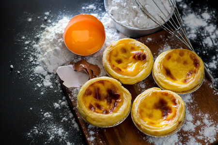 Egg tart, crispy crunchy pie crust with a smooth, burnt egg filling