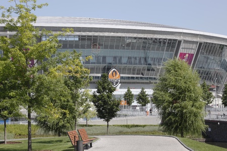DONETSK, UKRAINE - 23 MAY 2012: Donbass Arena stadium is ready for the UEFA EURO 2012のeditorial素材