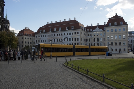 DRESDEN, GERMANY - NOVEMBER 2, 2012: In the central part of the old Dresden on November 2, 2012. There is always a lot of touristsのeditorial素材