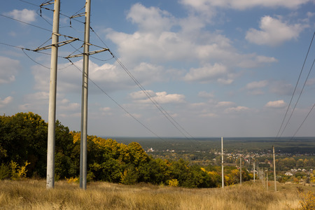 Ukrainian rural landscape in early autumn on a sunny dayの写真素材