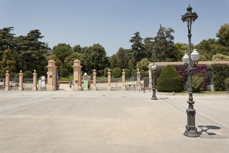 Entrance to Pedralbes Palace Parkの写真素材