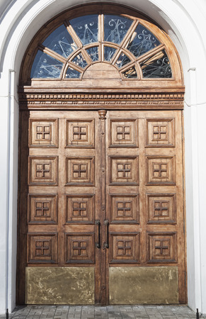 Detail of Orthodox church doors in the Sviatohirsk, Ukraineの写真素材