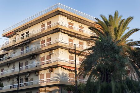 LOUTRAKI, GREECE - JULY 5, 2018: On the street of Loutraki on a summer dayのeditorial素材