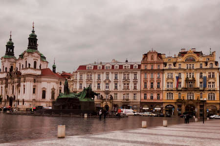 PRAGUE, CZECH REPUBLIC - NOVEMBER 1, 2012: The architecture of the Old Town Square in Prague in...