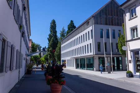 UEBERLINGEN, BODENSEEKREIS, BADEN-WUERTTEMBERG, GERMANY - JULY 2, 2022: On the streets of Ueberlingen in summer dayのeditorial素材