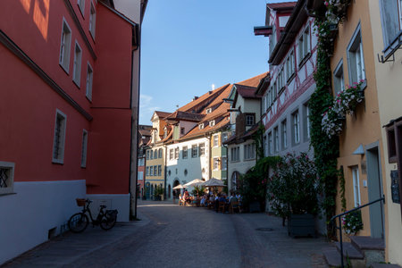MEERSBURG, GERMANY - JULY 22, 2023: On the centre of old town of Meersburgのeditorial素材