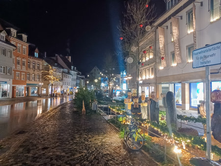 RAVENSBURG, GERMANY - DECEMBER 24, 2022: There is no one on the streets of Ravensburg on Christmas Eveのeditorial素材