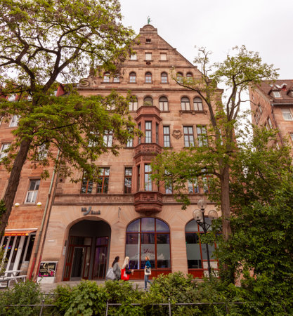 NUREMBERG, GERMANY - MAY 17, 2024: Architectural masterpieces on the streets of Nuremberg in mid-Mayのeditorial素材