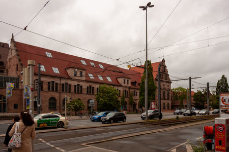 NUREMBERG, GERMANY - MAY 17, 2024: On the street in old town of Nurembergのeditorial素材