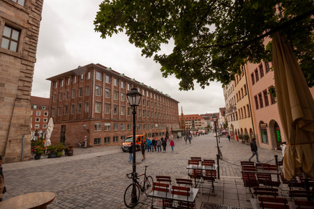 NUREMBERG, GERMANY - MAY 17, 2024: On the streets and square in the inner city of Nuremberg, Bavaria, Germanyのeditorial素材