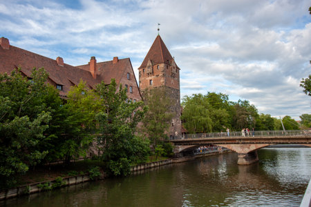 NUREMBERG, GERMANY - MAY 18, 2024: The Schuldturm is a tower of the penultimate city fortifications of Nurembergのeditorial素材
