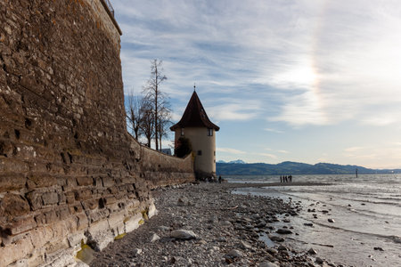 Sun dog (parhelion) phenomenon over Lake Constance (Bodensee) in Lindau