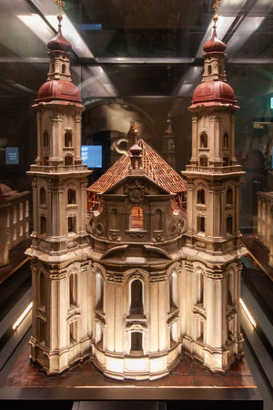 ST GALLEN - SWITZERLAND - JANUARY 19, 2025: Scale model of St. Gallen Cathedral (Abbey of Saint Gall) in a museum setting in St. Gallen, Switzerlandの写真素材
