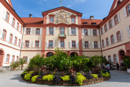 KONSTANZ, MAINAU, GERMANY - SEPTEMBER 21, 2025: Baroque palace (Schloss Mainau) and St. Marien...
