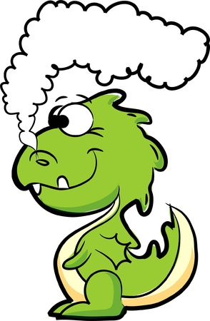 Cartoon cute dragon, a symbol 2012 のイラスト素材