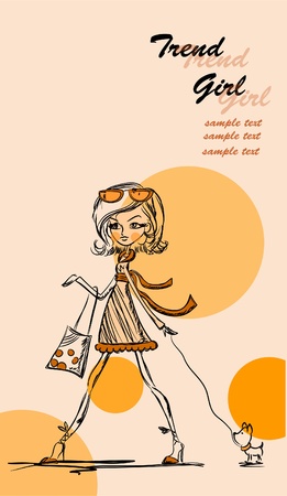 Fashion cartoon girl のイラスト素材