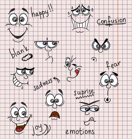 set of ten faces のイラスト素材