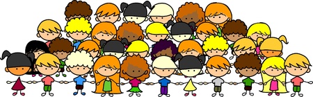 cute kids holding hands, the vector のイラスト素材