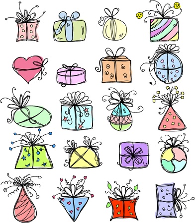 Sketches gift packagesのイラスト素材