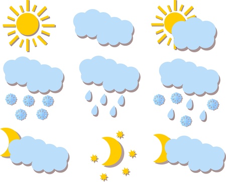 Paper Vector weather iconsのイラスト素材
