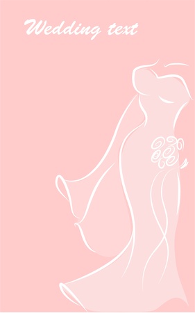 Silhouette of a bride in a wedding dressのイラスト素材