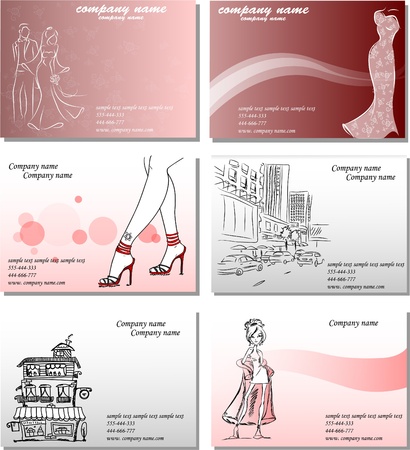 Set with business cardsのイラスト素材