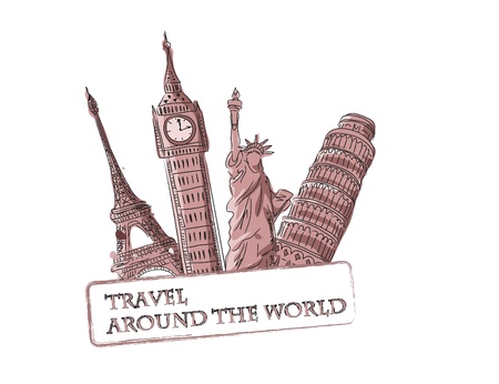 Travel vector background のイラスト素材