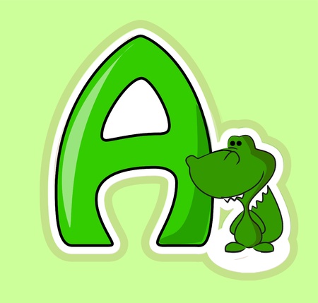 A letter alphabet with an alligator for teaching のイラスト素材