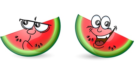 Cartoon watermelon のイラスト素材