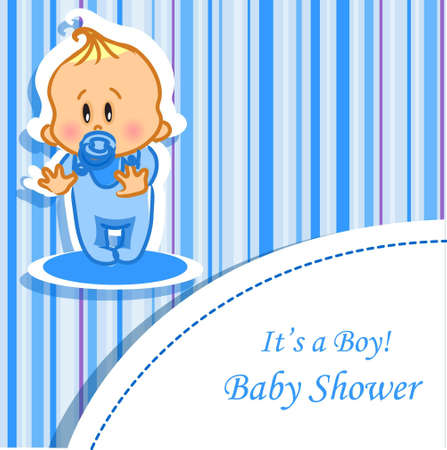 Announcement card with baby boyのイラスト素材