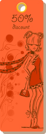 Cartoon fashionable girls のイラスト素材