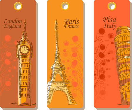 Labels for travel around the world, the vector のイラスト素材