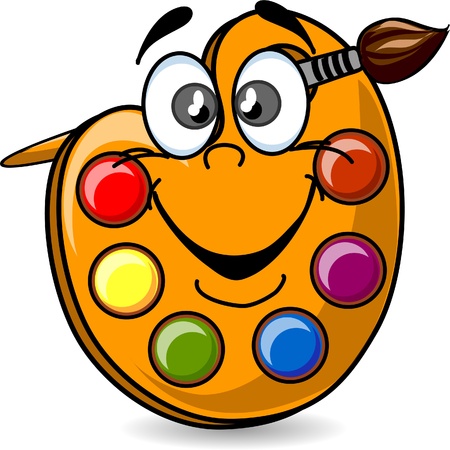 Cartoon palette of paintsのイラスト素材