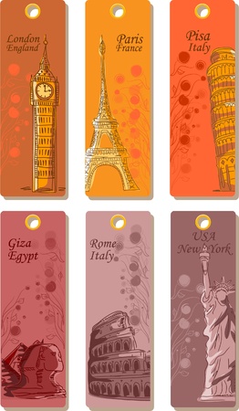 Labels for travel around the world, the vector のイラスト素材