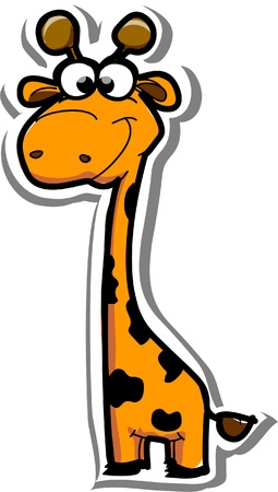 Cartoon cute Giraffe, illustrationのイラスト素材